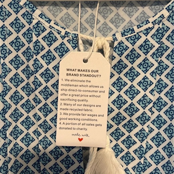 NWT Blue midi dress bathing suit coverup boho dress - Picture 3 of 8